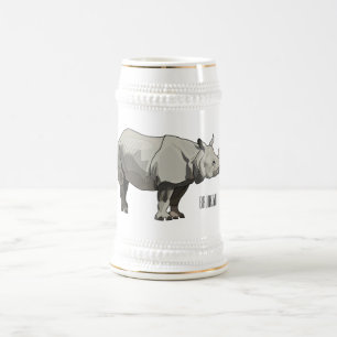 Chope À Bière Illustration du rhinocéros de Javan