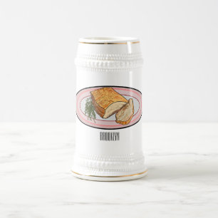 Chope À Bière Illustration du ventre de porc rôti