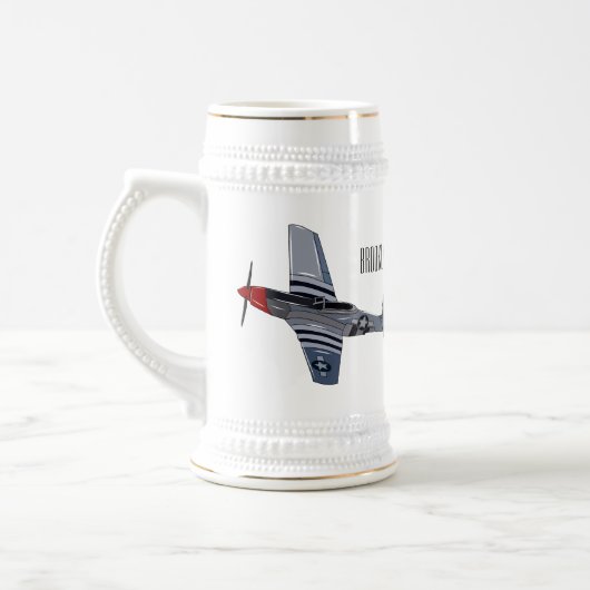 Chope À Bière Illustration d'un avion de chasse-bombardier (Gauche)