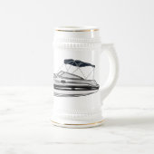 Chope À Bière Illustration d'un bateau à moteur (Devant droit)