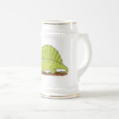 Chope À Bière Illustration d'un dimétrodon vert mignon (Devant droit)