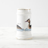Chope À Bière Illustration d'un grand oiseau de grèbe huppé (Centre)