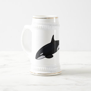 Chope À Bière Illustration d'une baleine tueuse