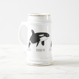 Chope À Bière Illustration d'une baleine tueuse