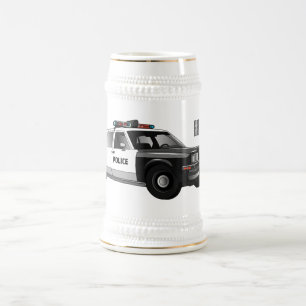Chope À Bière Illustration d'une voiture de police