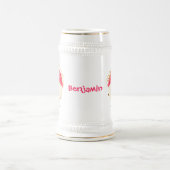 Chope À Bière Illustration mignon du ramboutan rose (Centre)