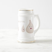 Chope À Bière Illustration végétale de caricature à l'ail mignon (Devant droit)