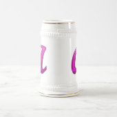 Chope À Bière Initiale scintillante rose - A (Centre)