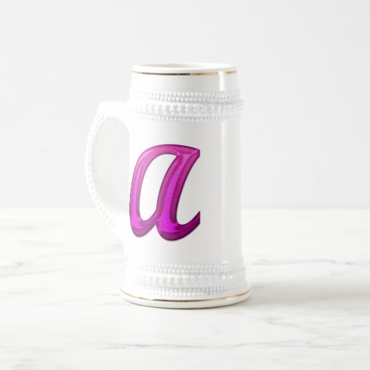 Chope À Bière Initiale scintillante rose - M (Devant gauche)