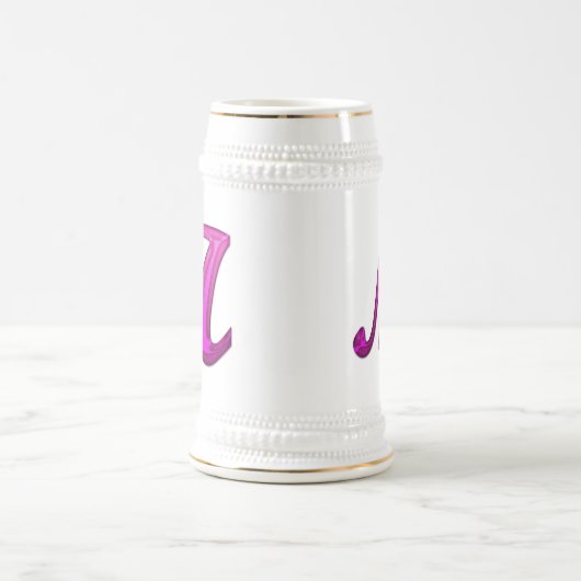 Chope À Bière Initiale scintillante rose - M (Centre)