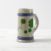 Chope À Bière Irlandais, shamrock irlandais, trèfle (Devant droit)