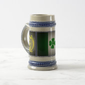 Chope À Bière Irlande Drapeau national, Harpe, shamrocks verts (Devant gauche)