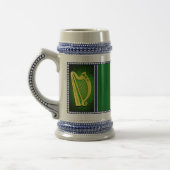 Chope À Bière Irlande Drapeau national, Harpe, shamrocks verts (Gauche)