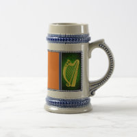 Irlande Drapeau national, Harpe, shamrocks verts