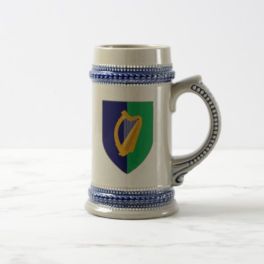 Chope À Bière Irlande Stein - Harpe sur Blue & Green Shield (Droite)