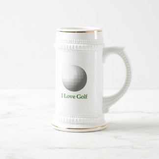 Chope À Bière J'aime la bière Stein de conception de golf