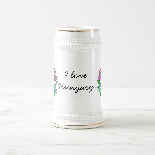 Chope À Bière J'aime la Hongrie (Kalocsai) (Centre)