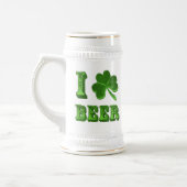 Chope À Bière J'aime le stein de jour de St Patrick de shamrock (Gauche)