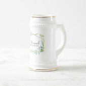 Chope À Bière Jardin Botanique Feuillage Vert Mariage (Devant droit)