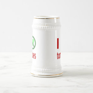 Chope À Bière Je déteste les tomates Pas d'amour