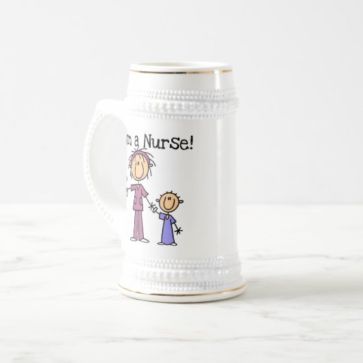 Chope À Bière Je suis une infirmière T-shirts et cadeaux (Devant gauche)