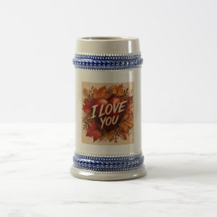 Chope À Bière Je t'aime conception de cœur