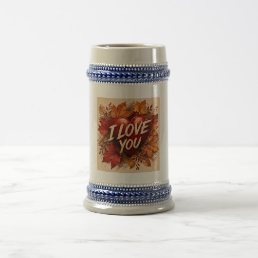 Chope À Bière Je t'aime conception de cœur (Centre)