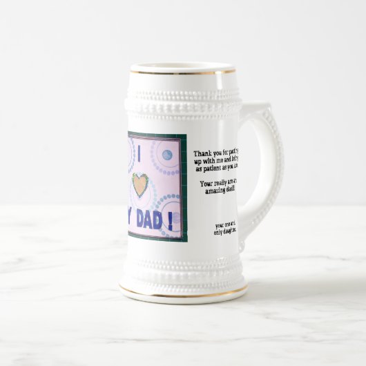 Chope À Bière Je t'aime papa (Devant droit)