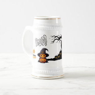 Chope À Bière Joli Citrouille de sorcière Halloween Éffrayant