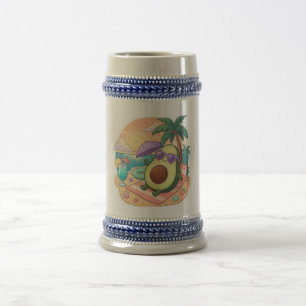 Chope À Bière Joli design d'avocat tropical pour les amoureux de