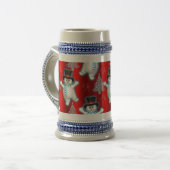 Chope À Bière Jolie Dancing Snowman Red Christmas (Devant gauche)