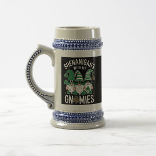 Chope À Bière Jour de la Saint-Patrick Shamrock Chanceux Gnomes