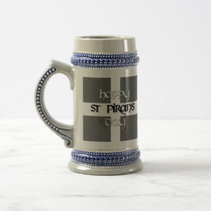 Chope À Bière Jour de St Piran avec le drapeau cornouaillais