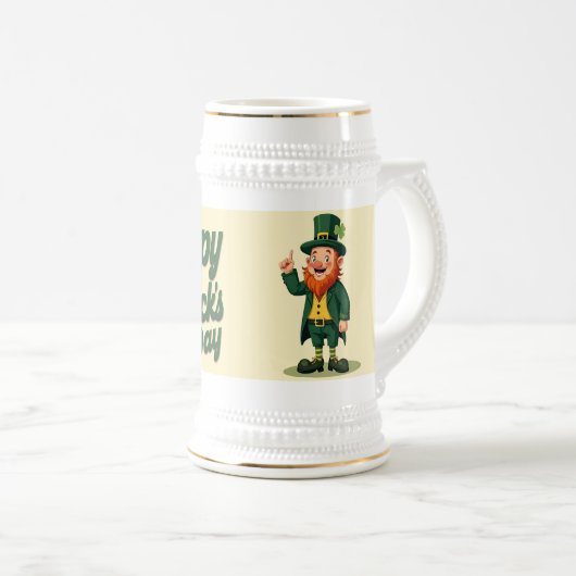 Chope À Bière Joyeuse Saint-Patrick Mignon Lutins (Devant droit)
