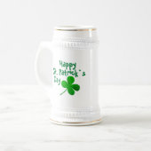 Chope À Bière Joyeuse Saint-Patrick Trèfle Vert Irlandais (Devant gauche)