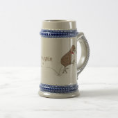 Chope À Bière Joyeux kiwi de saut avec dessin de cravate arc (Devant droit)