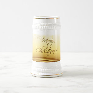 Chope À Bière Joyeux Noël d'or