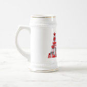 Chope À Bière Joyeux Noël SlipperyJoe cadeau blanc rouge argent (Gauche)