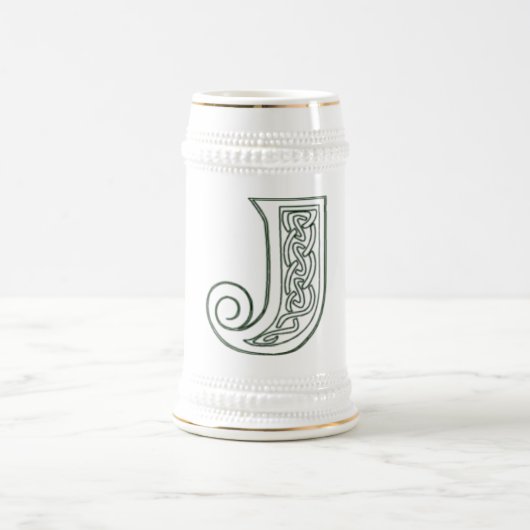 Chope À Bière KRW - J - Stein décoré d'un monogramme celtique (Centre)