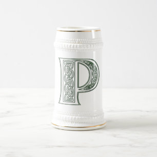 Chope À Bière KRW - P - Stein décoré d'un monogramme celtique