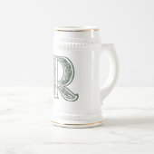 Chope À Bière KRW - R - Stein décoré d'un monogramme celtique (Devant droit)