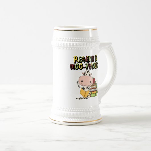 Chope À Bière La lecture est MOO-velous (Devant droit)