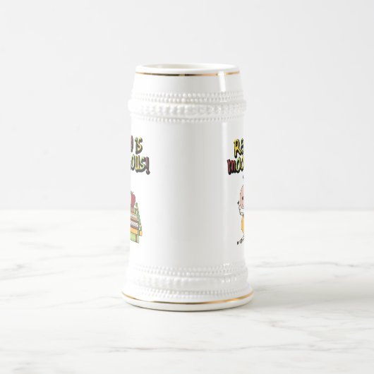 Chope À Bière La lecture est MOO-velous (Centre)