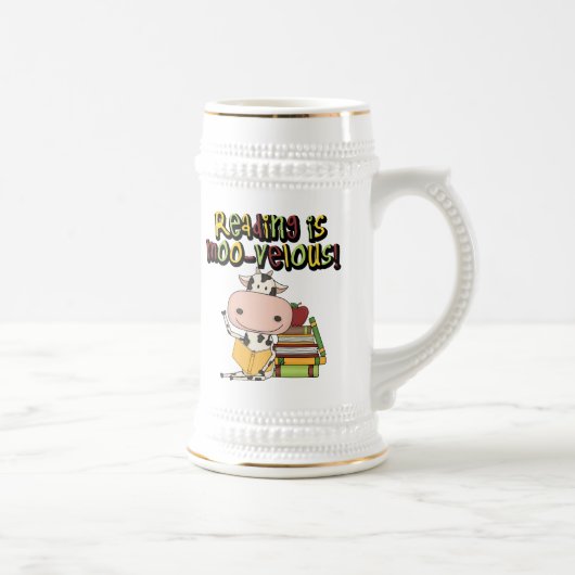 Chope À Bière La lecture est MOO-velous (Droite)