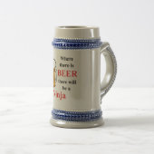 Chope À Bière Là où il y a bière - Ninja (Devant droit)