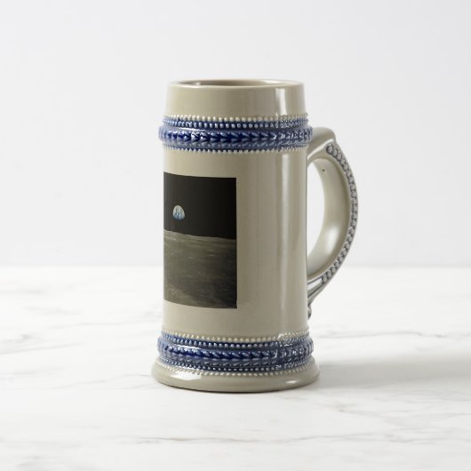 Chope À Bière La Terre de Lune dans l'espace noir (Devant droit)