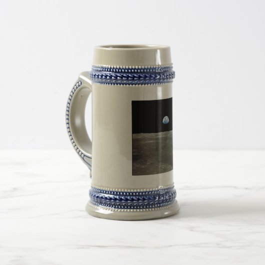 Chope À Bière La Terre de Lune dans l'espace noir (Devant gauche)