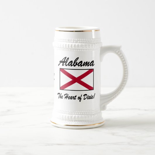Chope À Bière L'Alabama, coeur de Dixie ! Bière Stein (Droite)