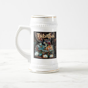 Chope À Bière Lapin lapin Whimsical Floral Personnalisé