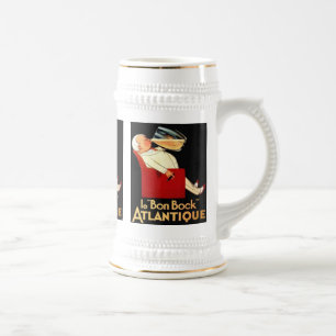 Chope À Bière le Bon Bock Atlantique Vintage Bière Étiquette S